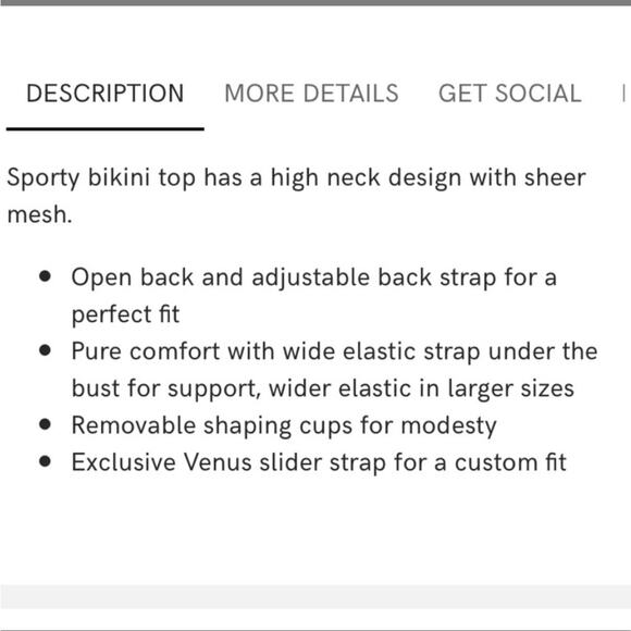 Venus mesh high neck bikini top with mesh sz 10 cerulean royal blue - Picture 6 of 11